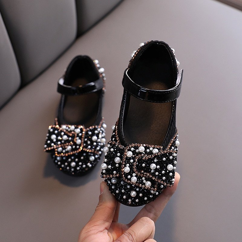 Girls Pearl Rhinestones Decorated Shining Shoes - Image 5